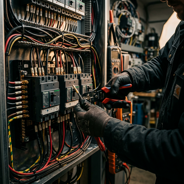 Elektriker bei der Arbeit